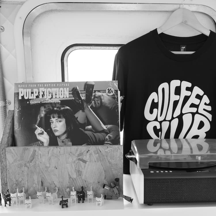 Records and turntable